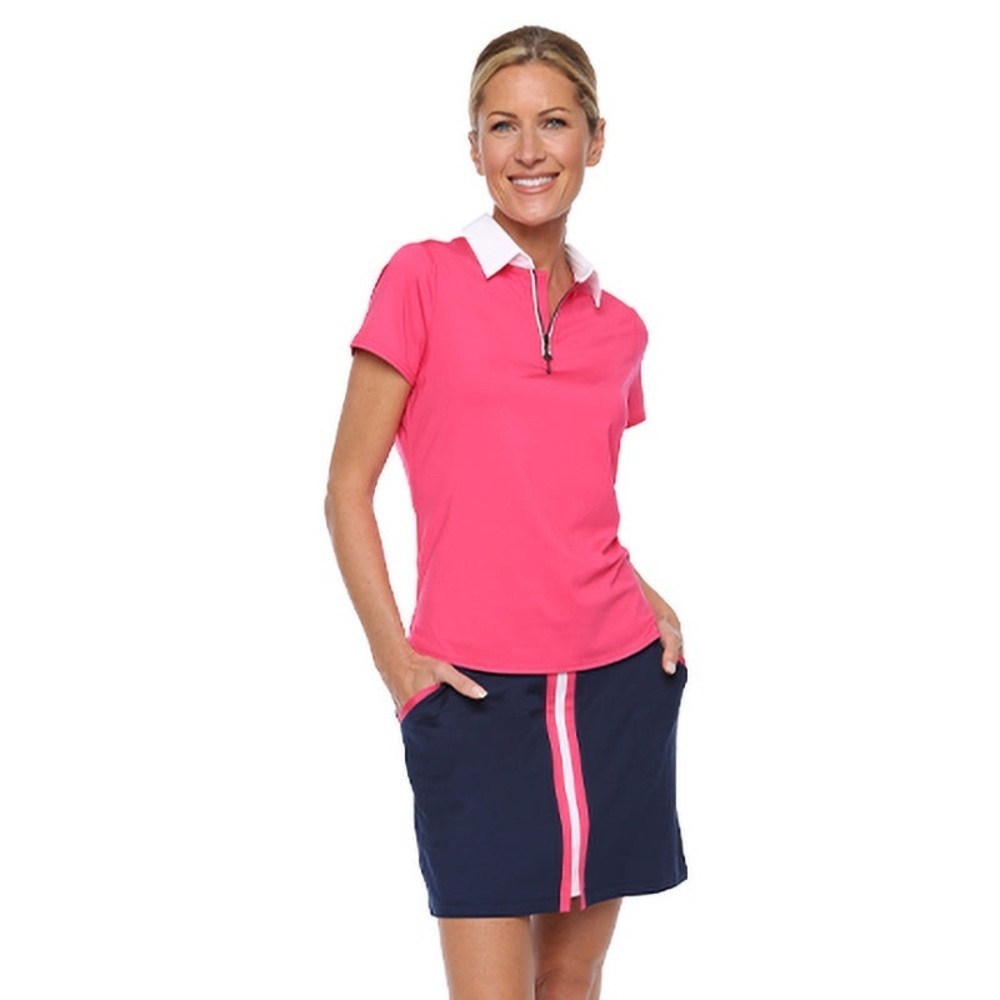 Belyn Key tennis golf skort navy pink with stripe preppy size S